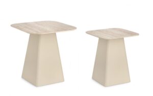 BIZZOTTO Set konferenčních stolků HARDY 52cm 47cm